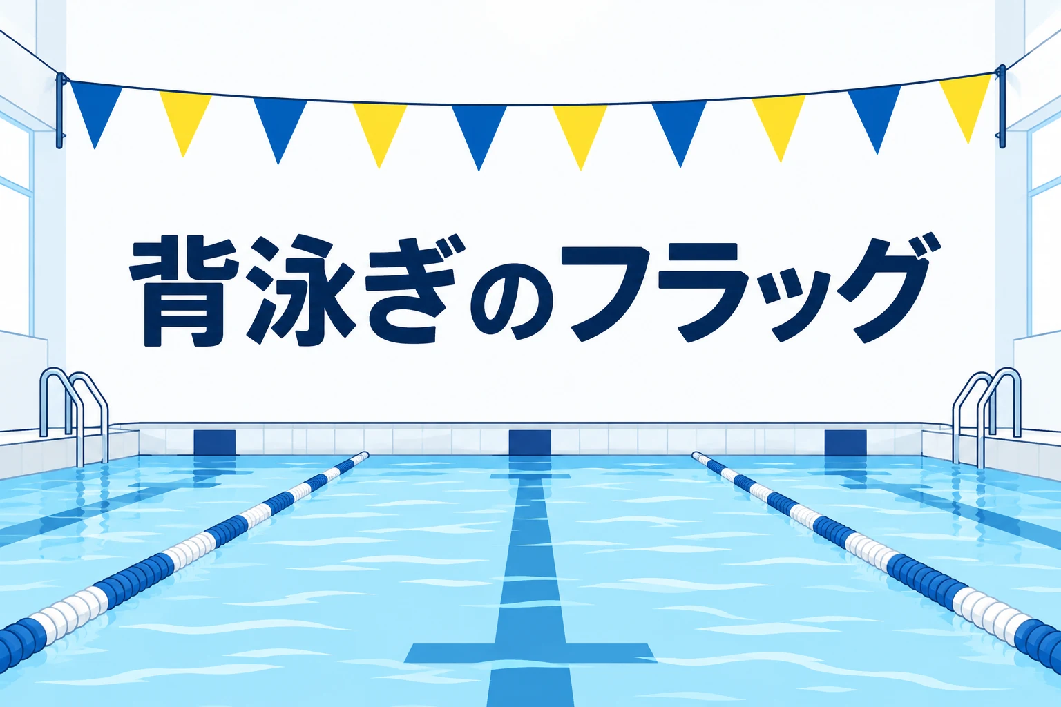 背泳ぎのフラッグから壁まで何回？ストローク数の確かめ方