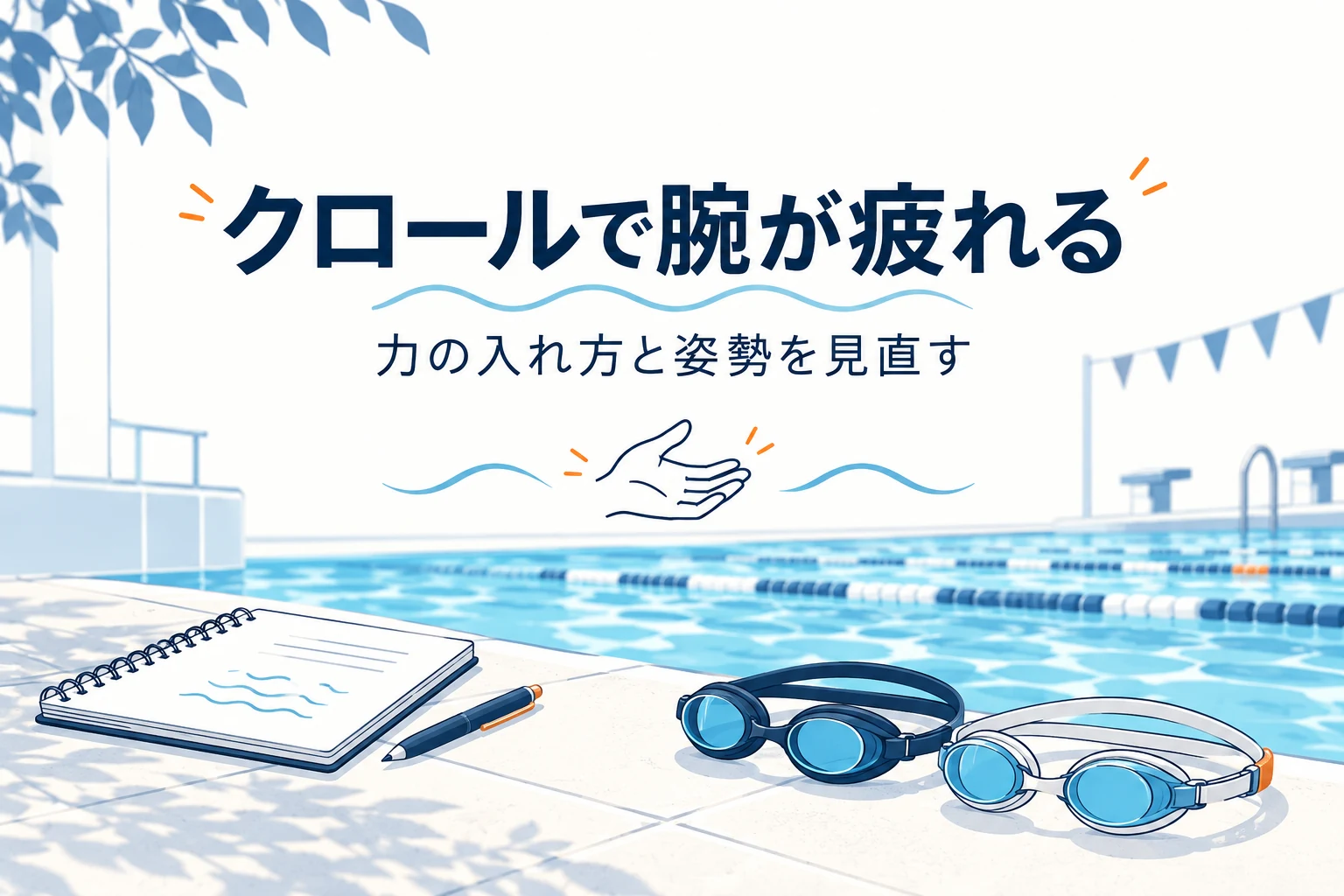 クロールで腕ばかり疲れる原因｜呼吸・姿勢・ペースの見直し方