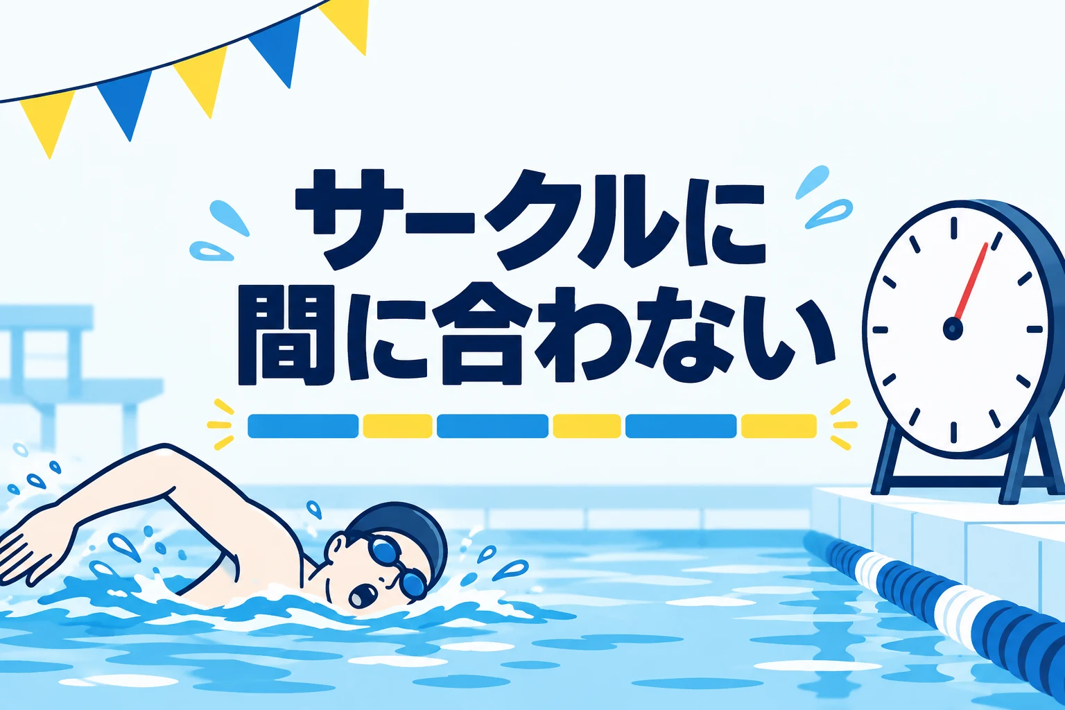 水泳のサークルに間に合わないときは？距離・本数・休息の調整方法